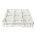 CESTO CLASSICO CON 9 SCOMPARTI QUADRATI PER BICCHIERI - MOD. KIT1/3X3 - DIMENSIONI CESTO cm L 50 X P 50 - SCOMPARTI MISURE INTERNE cm L 14,6 X P 14,6 - ALTEZZA DEL BICCHIERE DA cm 0 A 6,5 - NORMA CE