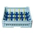 CESTO CLASSICO CON 20 SCOMPARTI RETTANGOLARI PER TAZZE, TAZZINE E CARAFFE - MOD. KIT 4X5 - DIMENSIONI CESTO cm L 50 X P 50 - SCOMPARTI MISURE INTERNE cm L 8,8 X P 11,3 - NORMA CE