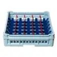 CESTO CLASSICO CON 35 SCOMPARTI RETTANGOLARI PER TAZZE, TAZZINE E CARAFFE - MOD. KIT 5X7 - DIMENSIONI CESTO cm L 50 X P 50 - SCOMPARTI MISURE INTERNE cm L 6,3 X P 8,8 - NORMA CE
