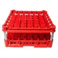 CESTO CLASSICO CON 49 SCOMPARTI QUADRATI PER BICCHIERI - MOD. KIT3/7X7 - DIMENSIONI CESTO cm L 50 X P 50 - SCOMPARTI MISURE INTERNE cm L 6,3 X P 6,3 - ALTEZZA DEL BICCHIERE DA cm 12 A 24 - NORMA CE