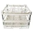 CESTO CLASSICO CON 9 SCOMPARTI QUADRATI PER BICCHIERI - MOD. KIT4/3X3 - DIMENSIONI CESTO cm L 50 X P 50 - SCOMPARTI MISURE INTERNE cm L 14,6 X P 14,6 - ALTEZZA DEL BICCHIERE DA cm 24 A 34 - NORMA CE