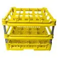 CESTO CLASSICO CON 16 SCOMPARTI QUADRATI PER BICCHIERI - MOD. KIT4/4X4 - DIMENSIONI CESTO cm L 50 X P 50 - SCOMPARTI MISURE INTERNE cm L 11,3 X P 11,3 - ALTEZZA DEL BICCHIERE DA cm 24 A 34 - NORMA CE