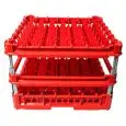 CESTO CLASSICO CON 49 SCOMPARTI QUADRATI PER BICCHIERI - MOD. KIT4/7X7 - DIMENSIONI CESTO cm L 50 X P 50 - SCOMPARTI MISURE INTERNE cm L 6,3 X P 6,3 - ALTEZZA DEL BICCHIERE DA cm 24 A 34 - NORMA CE