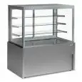 VETRINA REFRIGERATA - IDEALE PER L'ESPOSIZIONE DI PRODOTTI DI PASTICCERIA - MOD. KRISTALL - STRUTTURA IN VETRO - PIANO ESPOSITIVO INFERIORE IN ACCIAIO INOX AISI 304 - COMPLETA DI 3 RIPIANI IN VETRO - ILLUMINAZIONE A LED - TEMPERATURA °C +2/+6 - REFRIGERAZ