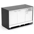 MODULO NEUTRO BAR IN&OUT - MOD. 1500_NEUTRO_RUOTE - N. 3 VANI NEUTRI CON PORTE - N. 1 CASSETTO CASSA - DIMENSIONI cm L 150,7 x P 73,3 x h 97,2