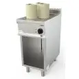 VAPORIERA DIM SUM ELETTRICA - MOD. L7/DSE400BA - Struttura in acciaio inox - Vano a giorno - Piano di lavoro arrotondato in acciaio inox - Vasca GN 1/1 cm 20h - Teglia forata in acciaio inox per appoggio cestini in bambù - Potenza elettrica kW 7,0 - Alime