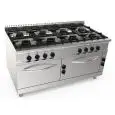 Cucina a gas 8 fuochi con 2 forni elettrici Allforfood N9WUZ8FO2P2M4G linea MISS