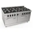 Cucina a gas 8 fuochi con 2 forni a gas Allforfood N9WUZ8FE2P2M4G linea MISS