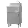LAVAMANI SU MOBILE - MOD. LMM - STRUTTURA IN ACCIAIO INOX AISI 304 - PORTA A BATTENTE - COMANDO A GINOCCHIO - DIMENSIONI cm 50 x 40 x 85 h