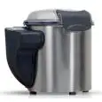 PULISCICOZZE - MOD. LE5B - VERSIONE DA BANCO - CAPACITA' DI CARICO Kg 5 - PRODUZIONE ORARIA Kg 75 - POTENZA kW 0,37 - ALIMENTAZIONE MONOFASE o TRIFASE - DIM. cm L 53 x P 52 x h 52 - NORMA CE