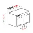 CELLA DA INCASSO BAR REFRIGERATA - MOD. CIR770/BT100 NUC - Temperatura BT -18°C - L. 100 cm - SENZA UNITA' CONDENSATRICE