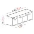 CELLA DA INCASSO BAR REFRIGERATA - MOD. CIR770/TN200 NUC - Temperatura TN +4°C/+8°C - L. 200 cm - SENZA UNITA' CONDENSATRICE