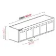 CELLA DA INCASSO BAR REFRIGERATA - MOD. CIR770/TN250 NUC - Temperatura TN +4°C/+8°C - L. 250 cm - SENZA UNITA' CONDENSATRICE