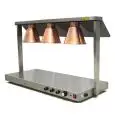 PIASTRA SCALDAVIVANDE CON LAMPADE A INFRAROSSI - Mod. LH 3 - 3 lampade anti rottura - Funzionamento lampade indipendente - Potenza W 1400 - Alimentazione monofase - Dimensioni cm L 105 x P 50 x 68h - Norma CE