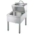 LAVAMANI SU MOBILE - MOD. LM 572 - STRUTTURA IN INOX AISI 304 - RUBINETTO MANUALE E SCARICO INCLUSO - DIMENSIONI cm 50 x 70 x 85 h - PESO Kg 17