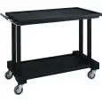 CARRELLO DI SERVIZIO IN LEGNO MASSELLO DUE PIANI CARBON - MOD. LP1000CA - Piani in nobilitato di betulla - Ruote piroettanti cromate - Dim. cm L 115 x P 55 x h 108