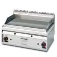 Fry Top a gas professionale da banco piastra liscia cromata superchrome Allforfood FTL/8GS linea ELLE