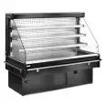 ESPOSITORE MURALE REFRIGERATO SELF SERVICE - IDEALE PER BIBITE - MOD. MANDY - CON FRONTALINO IN VETRO - COMPLETA DI 3 RIPIANI INCLINABILI IN ACCIAIO - ALIMENTAZIONE MONOFASE V 230/50 Hz - REFRIGERAZIONE VENTILATA - TEMPERATURA °C +4/+8 - NORMA CE