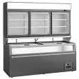 Espositore murale combinato con isola panoramica e pensile refrigerato Klimaitalia CANADA 210