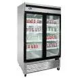 ARMADIO FRIGORIFERO IN ACCIAIO INOX - Mod. MCF8703GR - VENTILATO - CAPACITA' LT 1300 - N. 2 PORTE VETRO - TEMPERATURA -17°/-20°C - Dim. cm L 138,2 x P 80,5 x h 211,2 - Norma CE