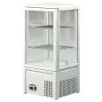 ESPOSITORE DA BANCO VETRINA REFRIGERATA PER BIBITE - MOD. MICRON II.0 - TEMPERATURA +4° / +10° C - VETRO SU 4 LATI - CAPACITA' Lt 93 - REFRIGERAZIONE VENTILATA - ALIMENTAZIONE MONOFASE 230V/1/50Hz - POTENZA W 261 - DIMENSIONI Cm L 43 x P 38,5 x h 88,5 - P