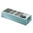 ESPOSITORE VETRINA REFRIGERATA DA TAVOLO - Mod. MICRO - Temperatura +2°/+10°C - Capacità vaschette GN vari formati - Alimentazione MONOFASE V230/1 - Potenza kW 0,13 - Dimensioni cm. L 102 x P 41 x h 22 - Peso Kg. 20