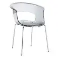 SEDIA MISS ANTISHOCK - MOD. 2690 - STRUTTURA A 4 GAMBE IN ACCIAIO TUBOLARE CROMATO - SCOCCA IN POLICARBONATO RICICLABILE - PER USO INTERNO - DIM. cm L 58 x P 58 x H 77 - NORMA CE