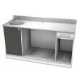 RETROBANCO BAR NEUTRO PER MACCHINA CAFFE' - MOD. BMCILL150H95 - STRUTTURA IN ACCIAIO INOX - N. 1 LAVELLO - DIM. Cm L 150 x P 67 x h 95