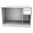 RETROBANCO BAR NEUTRO PER MACCHINA CAFFE' - MOD. BMCIL150H105 - STRUTTURA IN ACCIAIO INOX - DIM. Cm L 150 x P 66 x h 105