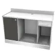 RETROBANCO BAR NEUTRO PER MACCHINA CAFFE' - MOD. BMCIL150H95 - STRUTTURA IN ACCIAIO INOX - DIM. Cm L 150 x P 67 x h 95