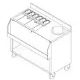 MODULO PREPARAZIONE COCKTAIL - MOD. MPCK120 - CON VASCA GHIACCIO E LAVELLO - DIMENSIONI cm L 120 x P 70 x h 100