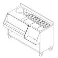 MODULO PREPARAZIONE COCKTAIL - MOD. MPCK150 - CON VASCA GHIACCIO E LAVELLO - SCARICO RIFIUTI - DIMENSIONI cm L 150 x P 80 x h 100