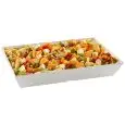 VASSOIO RETTANGOLARE IN MELAMINA BIANCA - RESISTENTE ALLE ROTTURE E SICURO AL CONTATTO CON OGNI ALIMENTO - LAVABILI IN LAVASTOVIGLIE - DIMENSIONI mm L 350 x P 250 x 50h