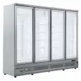 ESPOSITORE REFRIGERATO PER BIBITE - VENTILATO - Mod. OT250VP4 - CAPACITA' Lt 2060 - N. 4 PORTE A VETRO - TEMPERATURA 0°/+10°C - DIM. cm L 250,8 x P 71 x H 199,7 - NORMA CE