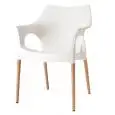 SEDIA NATURAL OLA - MOD. 2115 - SCOCCA IN TECNOPOLIMERO - GAMBE IN FAGGIO NATURALE - PER USO INTERNO - IMPILABILE - DIM. cm L 59 x P 54 x H 82 - NORMA CE