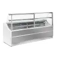 BANCO ALIMENTARE REFRIGERATO A SERVIZIO ASSISTITO - Mod ORLNS 150 - SUPERIFICE ESPOSITIVA: 0.77 m2 - WATT ASSORBITI W 338 - SUPERFICIE VETRO INTERMEDIO: 0.37 m2 - DIM. Cm L 150 X P 81 X h 135 - PESO Kg 150