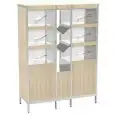 ESPOSITORE SELF SERVICE PANE - Mod. PANINO GOLF - PRELIEVO CON PALETTA - N. 6 SCOMPARTI - DIMENSIONI cm L 125 x P 50 x 170 h