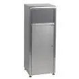 SVUOTAVASSOI PER SELF SERVICE - MOD. PAT50FF - STRUTTURA IN ACCIAIO INOX AISI 430 - SPORTELLO BASCULANTE - CAPACITA' Lt 50 - PESO Kg. 11,5 - DIMENSIONI cm L 40 x P 32 x 107,5 h - NORMA CE