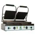 PIASTRA COTTURA IN GHISA - ELETTRICA - Mod. PE 50M - Piastra doppia rigato e liscio - Piano cottura: cm 48x23 - Potenza 3600 W - 230V monofase - 230/400 V trifase - Norma CE