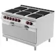 Cucina elettrica 6 piastre quadrate con forno maxi elettrico Desco PEE93MM linea BOHEME