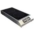 PIASTRA AD INDUZIONE A DUE ZONE - Mod. PI2-3000F - Piastra in vetroceramica - Superficie induttiva: ø mm 180 - Monofase 230V/1N/50Hz - Potenza kW 3 - Norma CE
