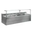 Banco alimentare neutro (senza gruppo e senza evaporatore) - Mod PORTHOS - Profondita' piano espositivo: 88 cm