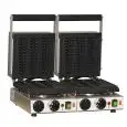 MACCHINA PER WAFFEL - MOD. PIASTRA WB2 - PIASTRA IN LEGA DI ALLUMINIO E TITANIO - N. 2 PIASTRE PER WAFFEL A PANNOCCHIA - ALIMENTAZIONE V 230/50Hz MONOFASE - POTENZA W 3000 - DIM. Cm L 56 X P 41 X h 23 - NORMA CE