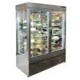 VETRINA REFRIGERATA CON ESPOSIZIONE PANORAMICA PER PASTICCERIA - MOD. TEK/8 - STRUTTURA ESTERNA IN ALLUMINIO ANODIZZATO - VETRO BASSO EMISSIVO - TEMP. °C +2/+10 - ALIMENTAZIONE MONOFASE - POTENZA W 800 - REFRIGERAZIONE STATICA - GAS REFRIGERANTE R507 - SB