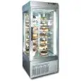 VETRINA REFRIGERATA CON ESPOSIZIONE PANORAMICA PER PASTICCERIA - MOD. TEK/2 - STRUTTURA ESTERNA IN ALLUMINIO ANODIZZATO - VETRO BASSO EMISSIVO - TEMP. °C -5/+10 - ALIMENTAZIONE MONOFASE - POTENZA W 420 - REFRIGERAZIONE VENTILATA - GAS REFRIGERANTE R507 - 
