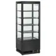 ESPOSITORE VETRINA REFRIGERATA VERTICALE NERO PER BIBITE - Mod. RC98B - Temperatura +2°/+12°C - Capacità lt. 98 - Alimentazione monofase V230/1 - Potenza W 180 - Dimensioni cm L 42,8 x P 38,6 x h 111 - Peso Kg. 38