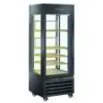 Espositore refrigerato per vino - Mod RV 404BL - Capacità n 75 bottiglie - Temperatura +0/+20 °C - Refrigerazione ventilata - Dimensioni cm L 70 x P 65 x 190 h