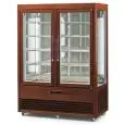 VETRINA ESPOSITIVA AD ISOLA REFRIGERATA PER PASTICCERIA - MOD. SALOON 1010 G - TELAIO IN LEGNO MASSELLO - N. 2 PORTE - Temp. °C +4/+10 - ALIMENTAZIONE MONOFASE - POTENZA W 850 - CAPACITA': 1000 LT - REFRIGERAZIONE VENTILATA - DIM cm L 135 x P 73 x h 182,5