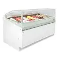 VETRINA GELATO SENZA RISERVA - SEMILAVORATA DA PANNELLARE - Mod SAM80 VAD H 1350 - VETRI ALTI DRITTI - REFRIGERAZIONE VENTILATA - ALIMENTAZIONE V 230/50HZ MONOFASE - CON UNITA' CONDENSATRICE INCORPORATA - ALTEZZA cm 135