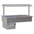 VASCA ESPOSITIVA DA INCASSO REFRIGERATA - MOD. SAMBA RUGIADA - PER GASTRONOMIA - Temp. °C -1/0 - ALIMENTAZIONE MONOFASE V 230/1/50 Hz - REFRIGERAZIONE STATICA - Gas refrigerante R290 - SBRINAMENTO MANUALE